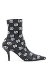 Gucci 75mm Interlocking G Knit Boots In Black Knit