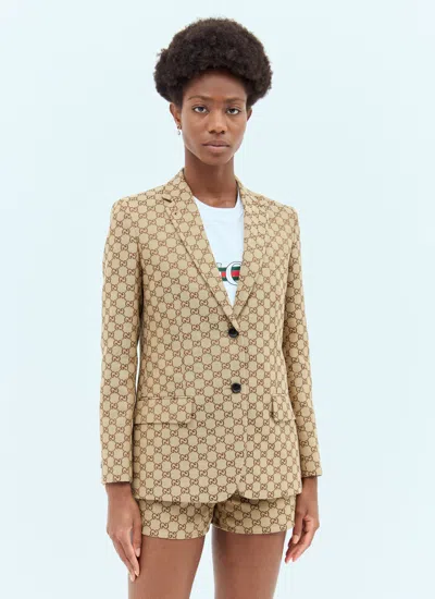 Gucci Women Gg Canvas Blazer In Neutral