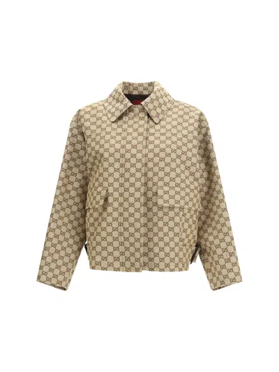 Gucci Women Gg Canvas Bomber Jacket In Multi