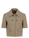 Gucci Gg Fabric Jacket In Brown
