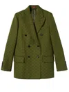Gucci `gg Canvas` Jacket In Green