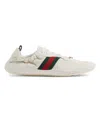 Gucci Shift Sneakers Embroidered Accents Low Top Sole In White