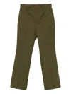 Gucci Gg Jacquard Cotton-blend Bootcut Pants In Green