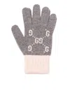 Gucci Women Gg Cashmere Jacquard Gloves In Gray