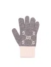 Gucci Women Gg Cashmere Jacquard Gloves In Gray