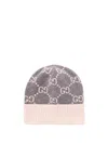 Gucci `gg` Cashmere `jacquard` Hat In Gray