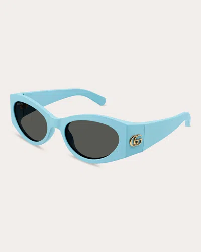 Gucci Women's Gg Corner Cat-eye Sunglasses In Blue