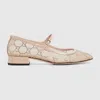 Gucci Charline Gg Mesh Mary Jane Flats In Neutral