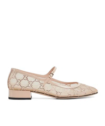 Gucci Women's Gg Crystal Ballet Flat In Pink