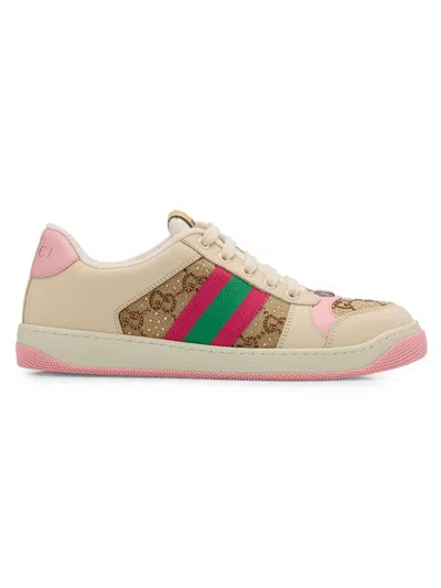 GUCCI WOMEN'S GG CRYSTAL-EMBELLISHED CANVAS SNEAKERS