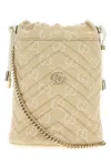 Gucci Women Gg Denim Small Gg Marmont Bucket Bag In Multi