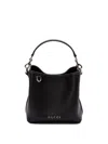 Gucci Gg Emblem Leather Bucket Bag With Frontal Logo In Multicolor