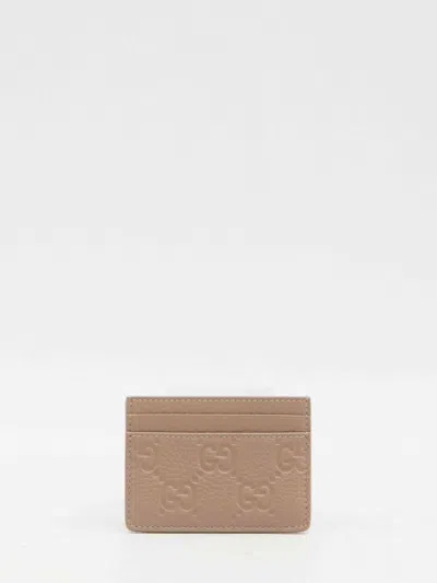 Gucci Women Gg Emblem Card Case In White