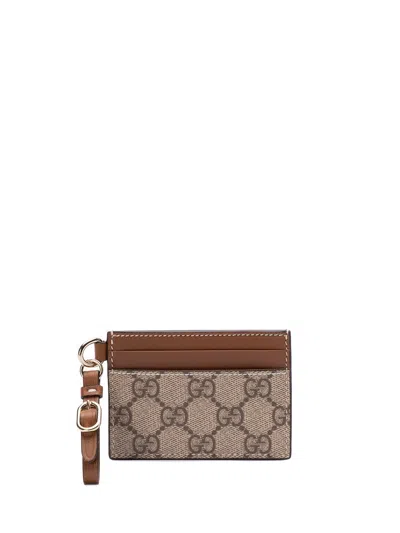 Gucci Women `gg Emblem` Card Case With Strap In Multicolor