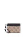 Gucci Women `gg Emblem` Card Case With Strap In Multicolor