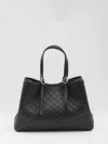 Gucci Women Gg Emblem Leather Shoulder Bag In Black