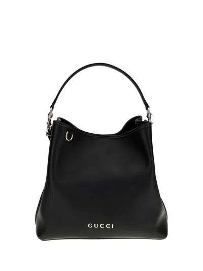 Gucci Women Gg Emblem Leather Bucket Bag