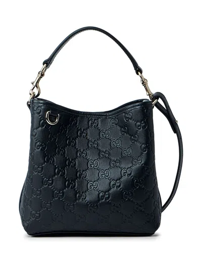 Gucci Women Gg Emblem Small Leather Bucket Bag In Multi
