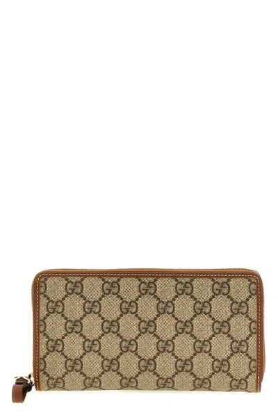 Gucci Gg Supreme Fabric Wallet In Cream