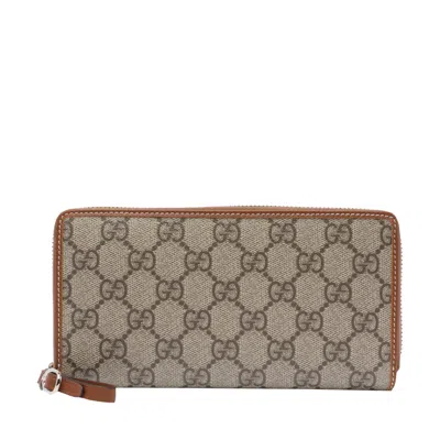 Gucci Women Gg Emblem Zip Around Wallet In Gray