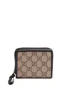 Gucci Women `gg Emblem` Zipped Mini Wallet In Multicolor