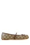 Gucci Women Gg Fabric Ballerinas In Brown
