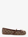 Gucci Women Gg Fabric Ballerinas With Iconic Horsebit In Brown