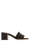 Gucci Mules Block Heel Metallic Hardware Open Toe In Multi