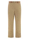 Gucci Tailored Pants With Distinctive Logo Pattern In Brown