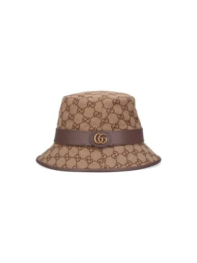 Gucci Gg Fedora Hat In Brown