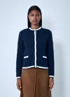 Gucci Women Gg Fine Cotton Cardigan In Blue
