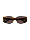 Gucci Women's Gg Generation Light 55mm Rectangular Sunglasses In Havana Brown