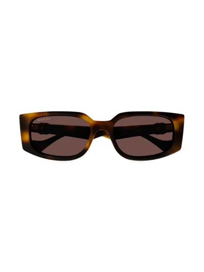 Gucci Women's Gg Generation Light 55mm Rectangular Sunglasses In Havana Brown