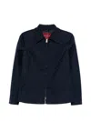 Gucci Checkered Jacket Collared Neck Front Pockets In Blue