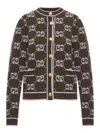 Gucci Wool Cardigan With Front Pockets And Long Sleeves In Brown
