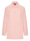 Gucci Gg Silk Shirt In Pink