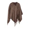 Gucci Women Gg Jacquard Wool Cape In Brown
