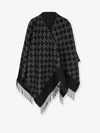 Gucci Women Gg Jacquard Wool Cape In Gray