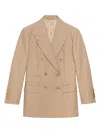 Gucci Gg Wool Jacquard Jacket In Beige