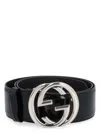 Gucci Gg Black Leather Belt