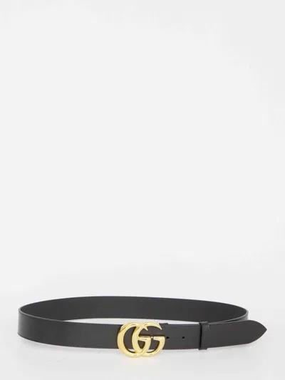 Gucci Women Gg Marmont Belt In Black