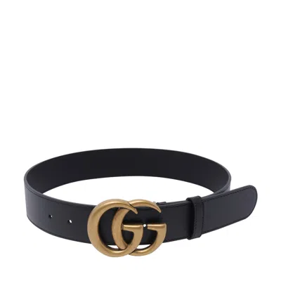 Gucci Women Gg Marmont Belt In Black