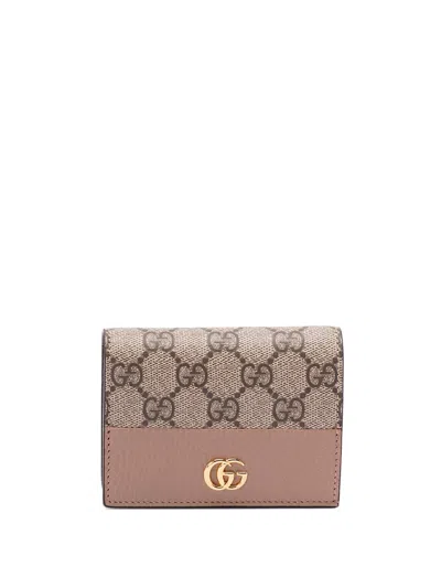 Gucci Women `gg Marmont` Bi-colour Card Case Wallet In Multi