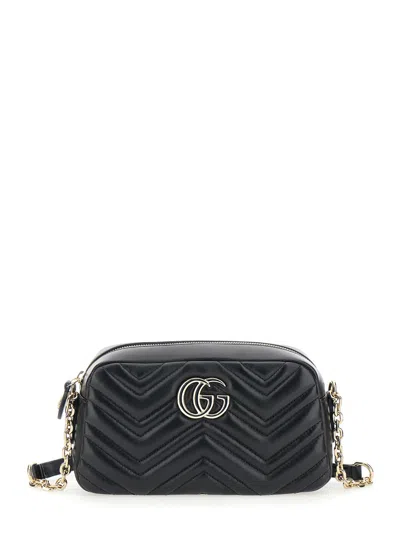 Gucci Quilted Leather Gg Marmont Bag In Black