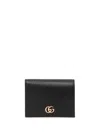 Gucci + Net Sustain Marmont Petite Textured-leather Wallet In Black