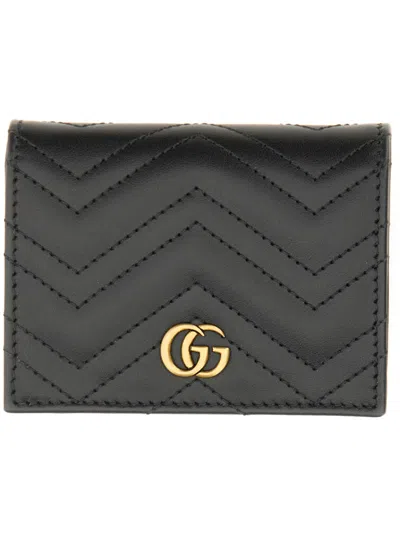 Gucci Women Gg Marmont Card Holder In Black