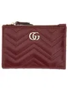 Gucci Women Gg Marmont Card Holder In Brown