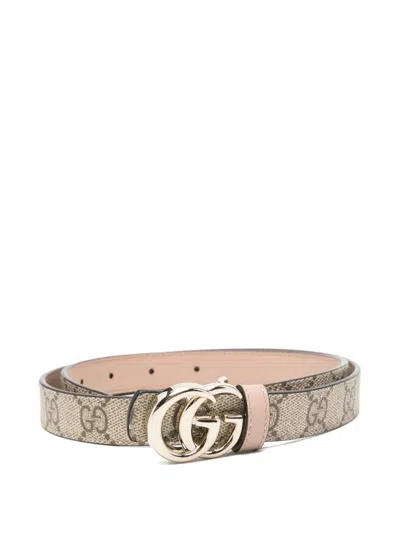 Gucci Women Gg Marmont Leather Belt In Gray