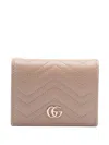Gucci Women Gg Marmont Leather Card Case In Multi