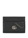Gucci Women Gg Marmont Leather Card Case In Black